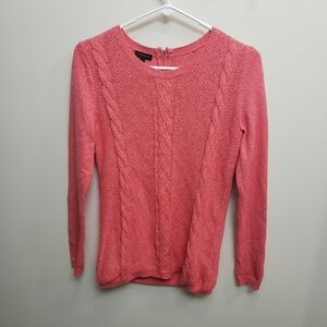 Talbots Women's Pink Cable Knit Sweater Size XS